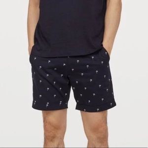 H&M Navy Palm Shorts